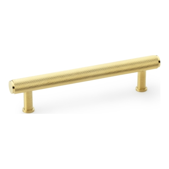 AW809-128-SBPVD • 128mm c/c • Satin Brass • Alexander & Wilks Crispin Knurled T-Bar Cupboard Pull Handle